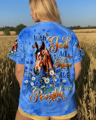 With God All Things Are Possible Horse Women's All Over Print Shirt - Tltw2606264