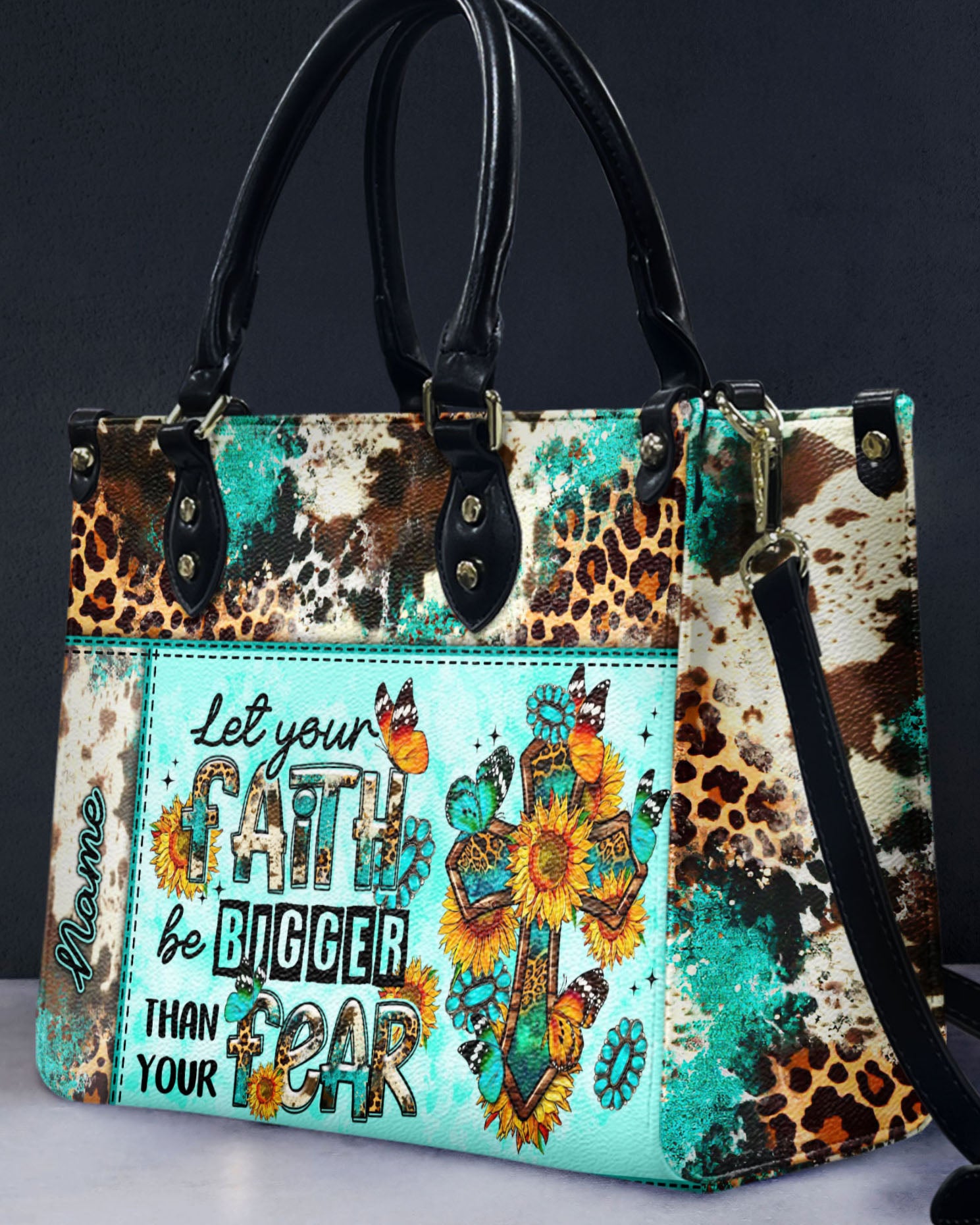 Let Your Faith Be Bigger Than Your Fear Leather Handbag - Tltr2603242