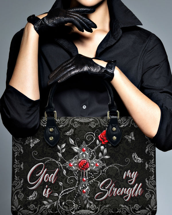 God Is My Strength Leather Handbag - Yhln2803243