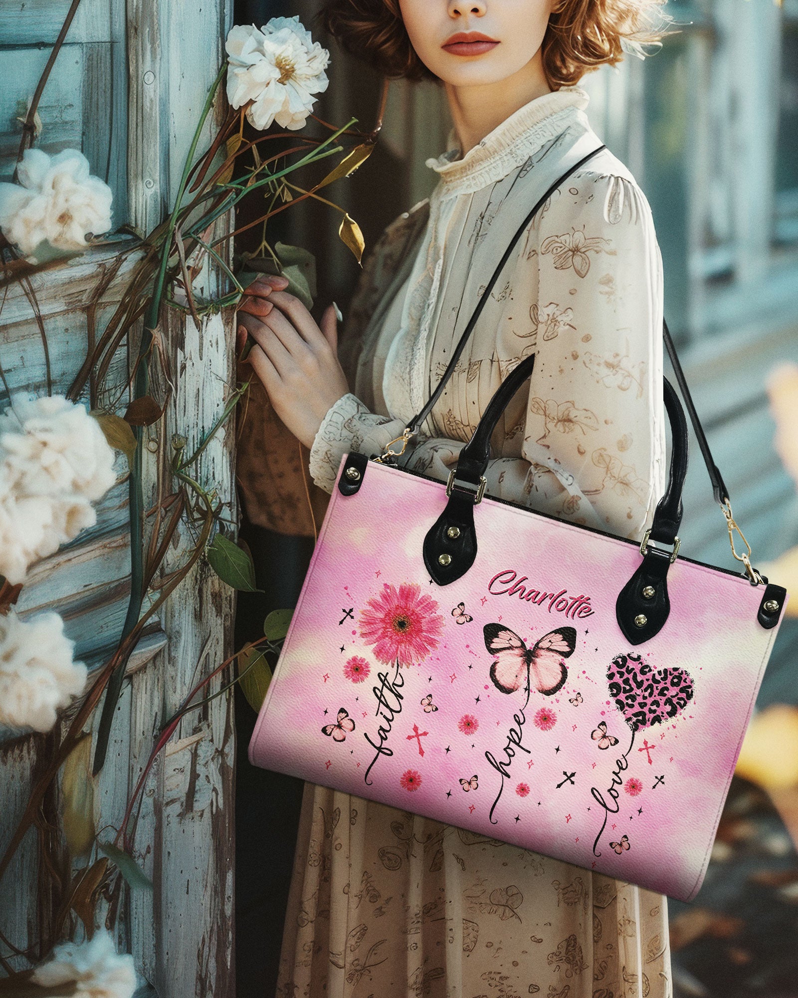 Personalized Faith Hope Love Tie Dye Leather Handbag  - Tltr0703254