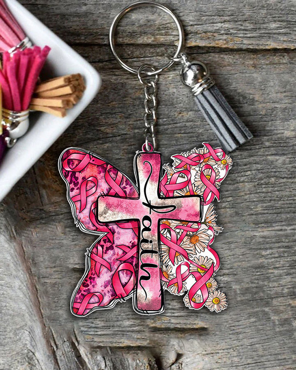 Faith Butterfly Breast Cancer Awareness Ornament & Keychain - Yhhn1609255