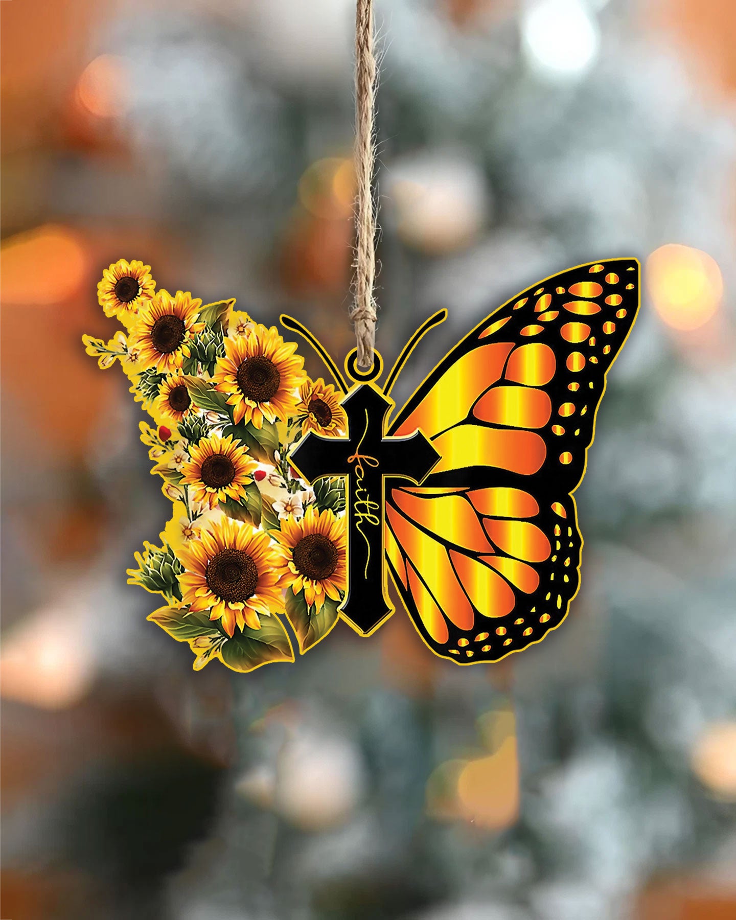 Faith Butterfly Sunflower Ornament & Keychain - Yhlt0509255