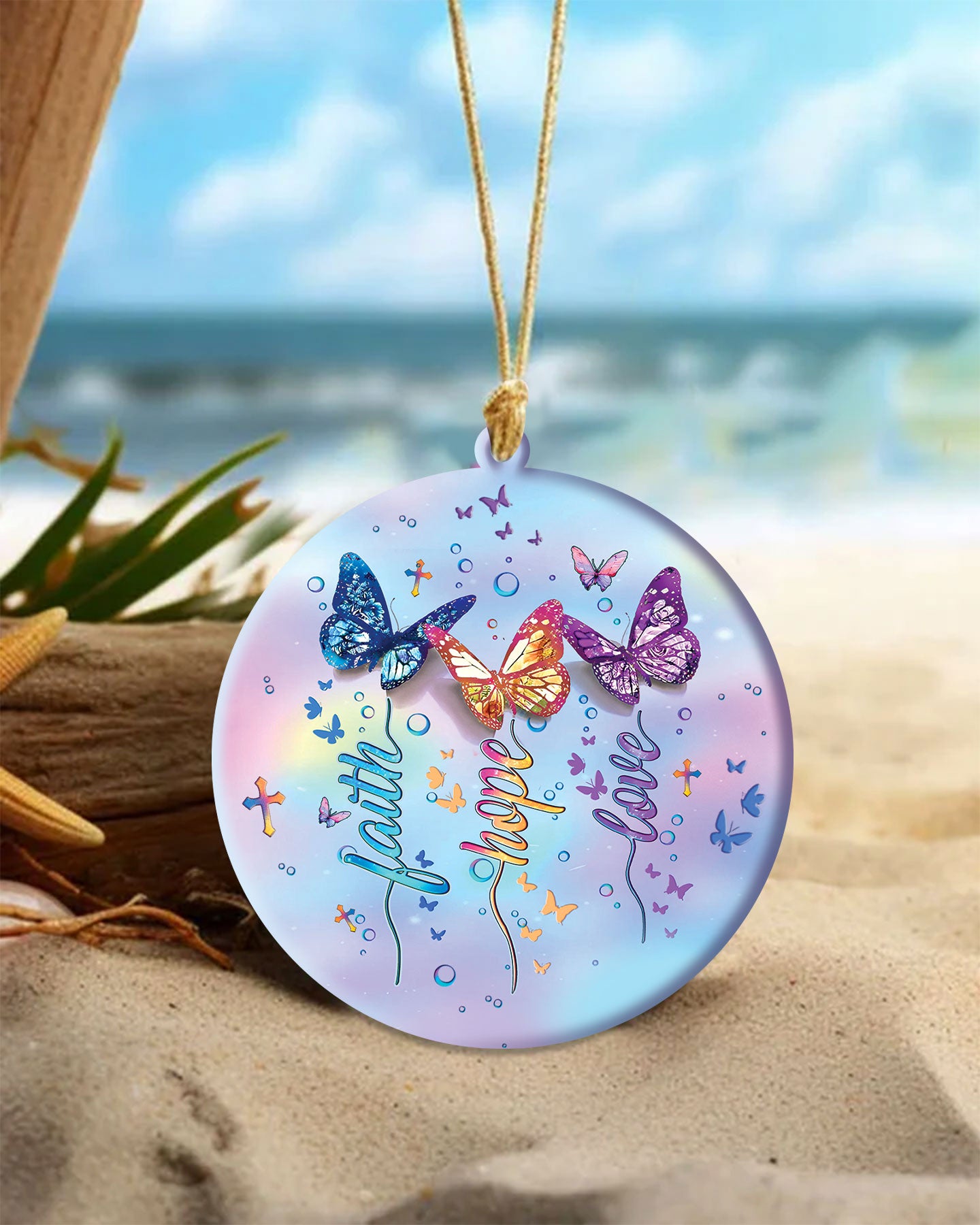 Faith Hope Love Butterfly Ornament & Keychain - Yhlt2908254