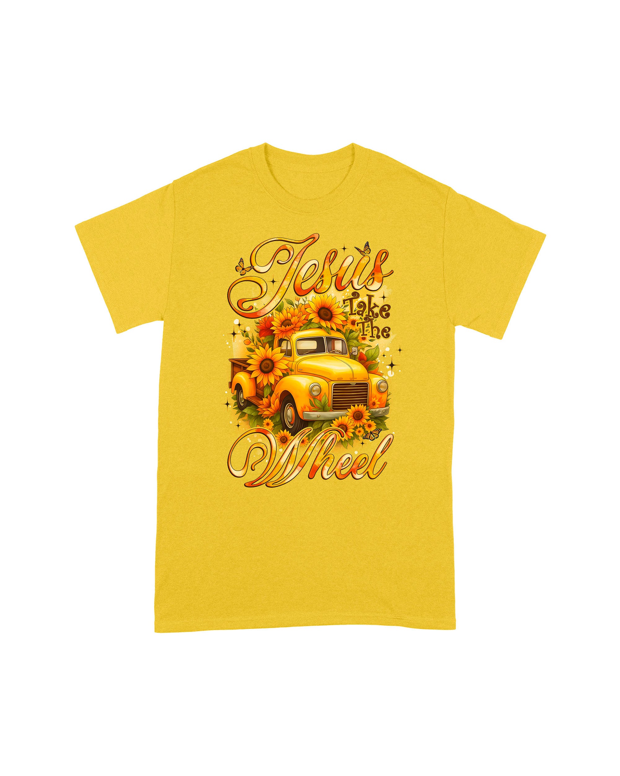 Jesus Take The Wheel Sunflowers Cotton Shirt - Tyqy2208253