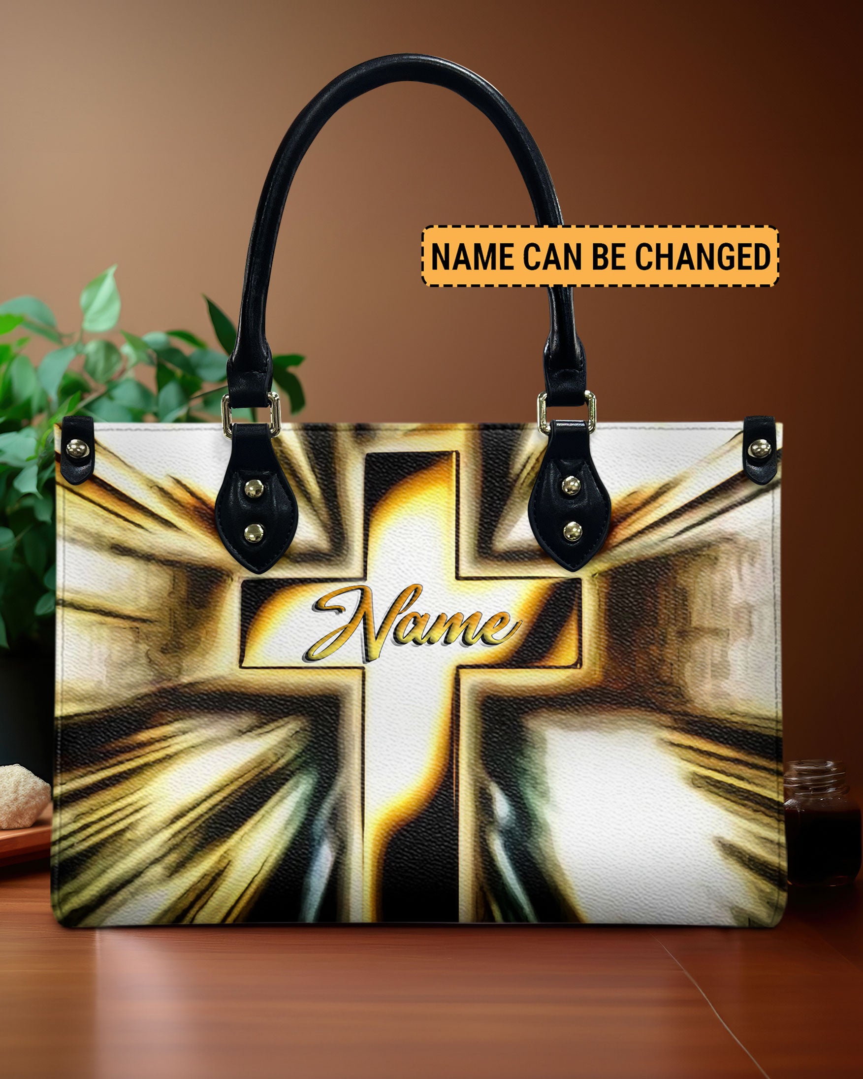 Glowing Cross Leather Handbag - Yhlt1312244
