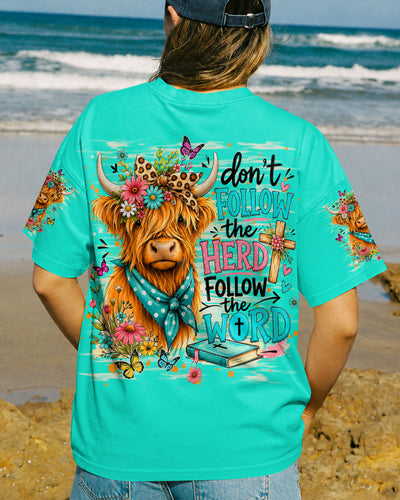 Follow The Word Highland Cow  Women's All Over Print Shirt - Tlhn0607263
