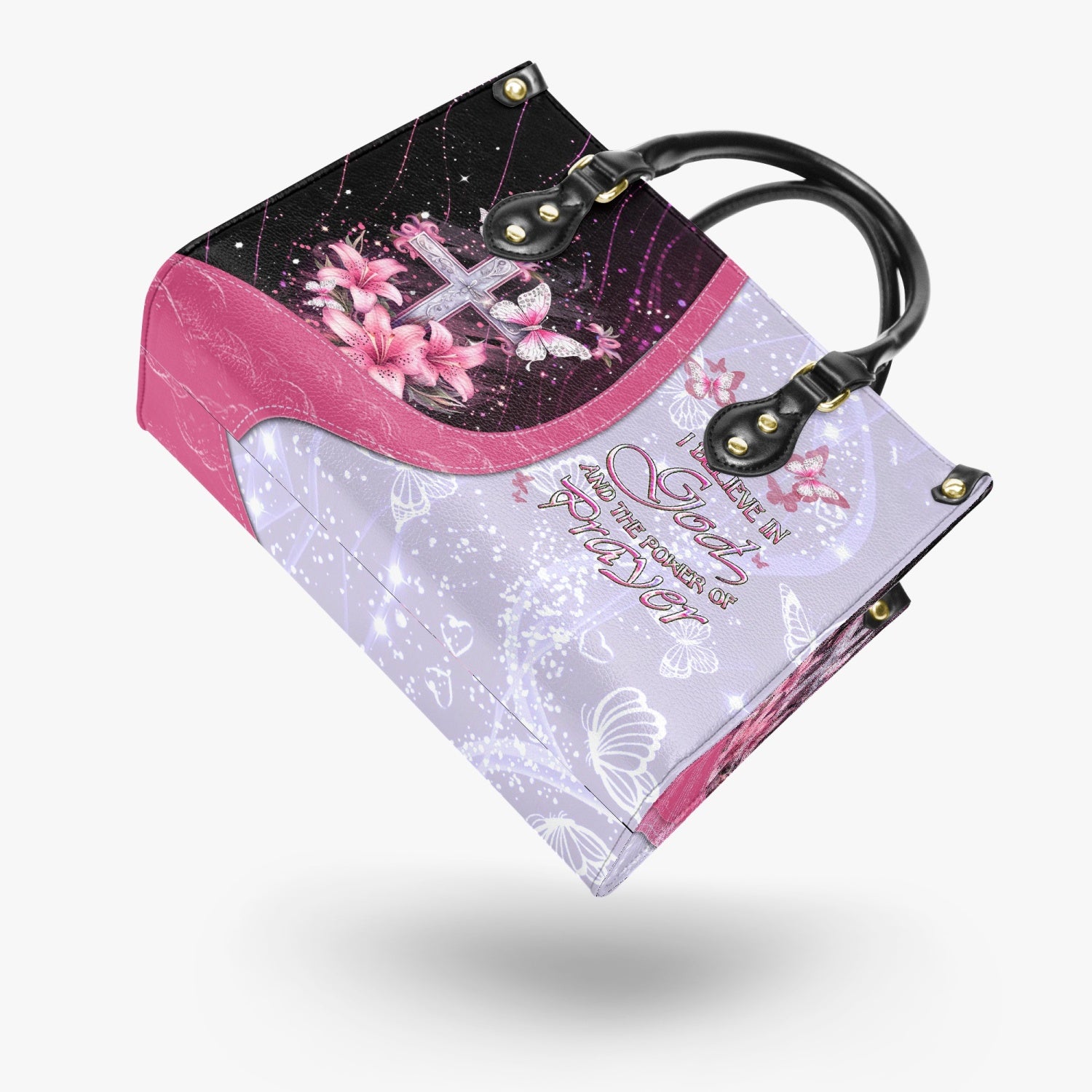 I Believe In God Leather Handbag - Yhdu2503244