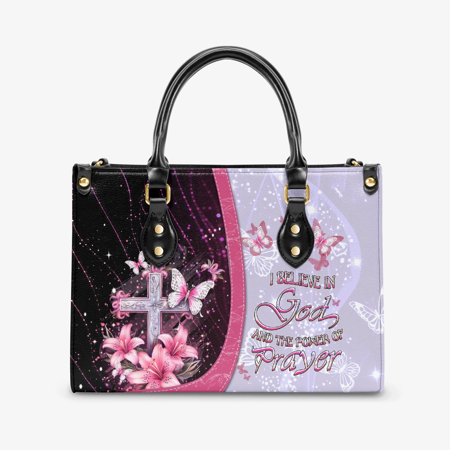 I Believe In God Leather Handbag - Yhdu2503244