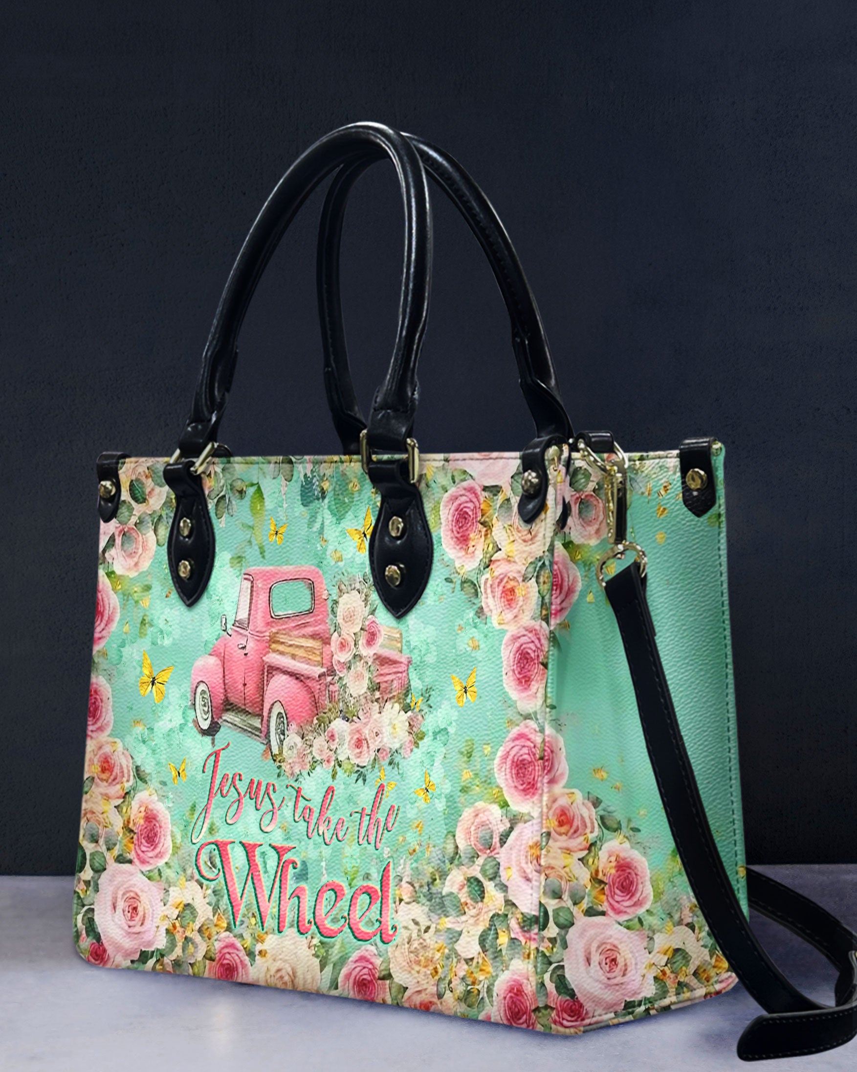 Jesus Take The Wheel Leather Handbag - Yhlt0811244