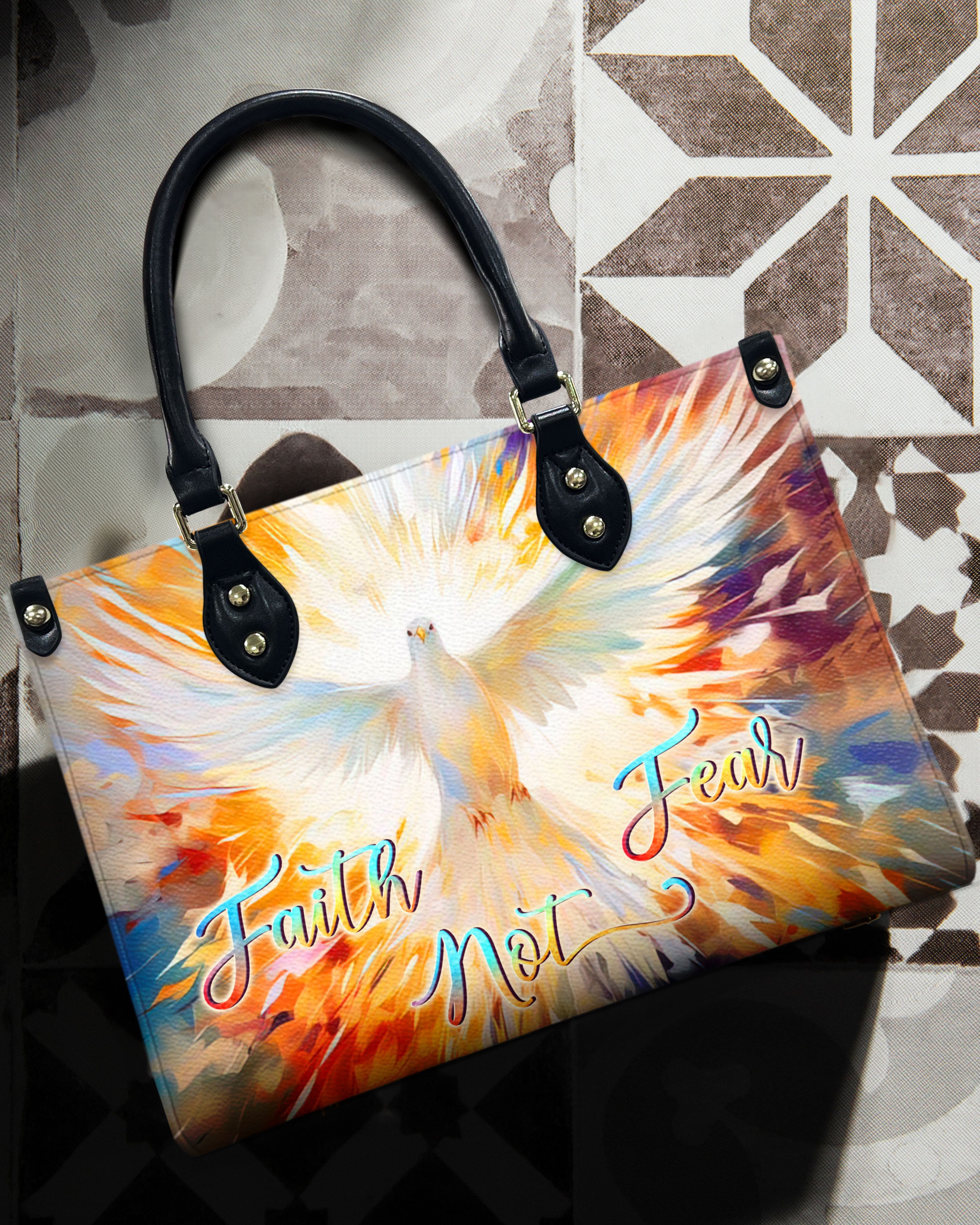 Faith Not Fear Leather Handbag - Yhln2806242