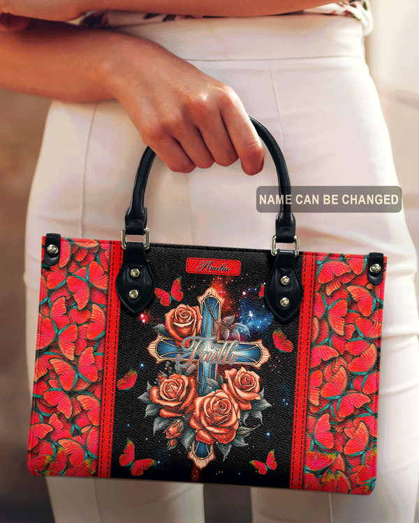 Faith Cross Rose Vintage Leather Handbag - Tltw0104243