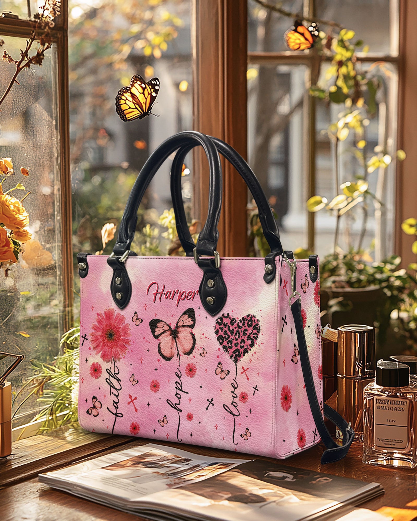 Personalized Faith Hope Love Tie Dye Leather Handbag  - Tltr0703254