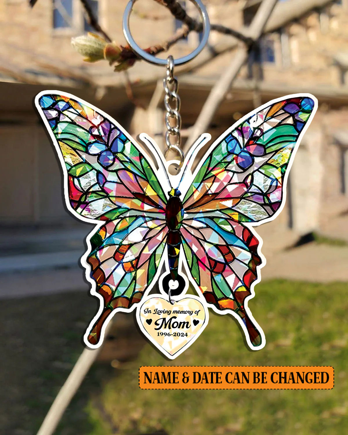 In Loving Of Memory Holographic Butterfly Ornament & Keychain - Yhhn1209255