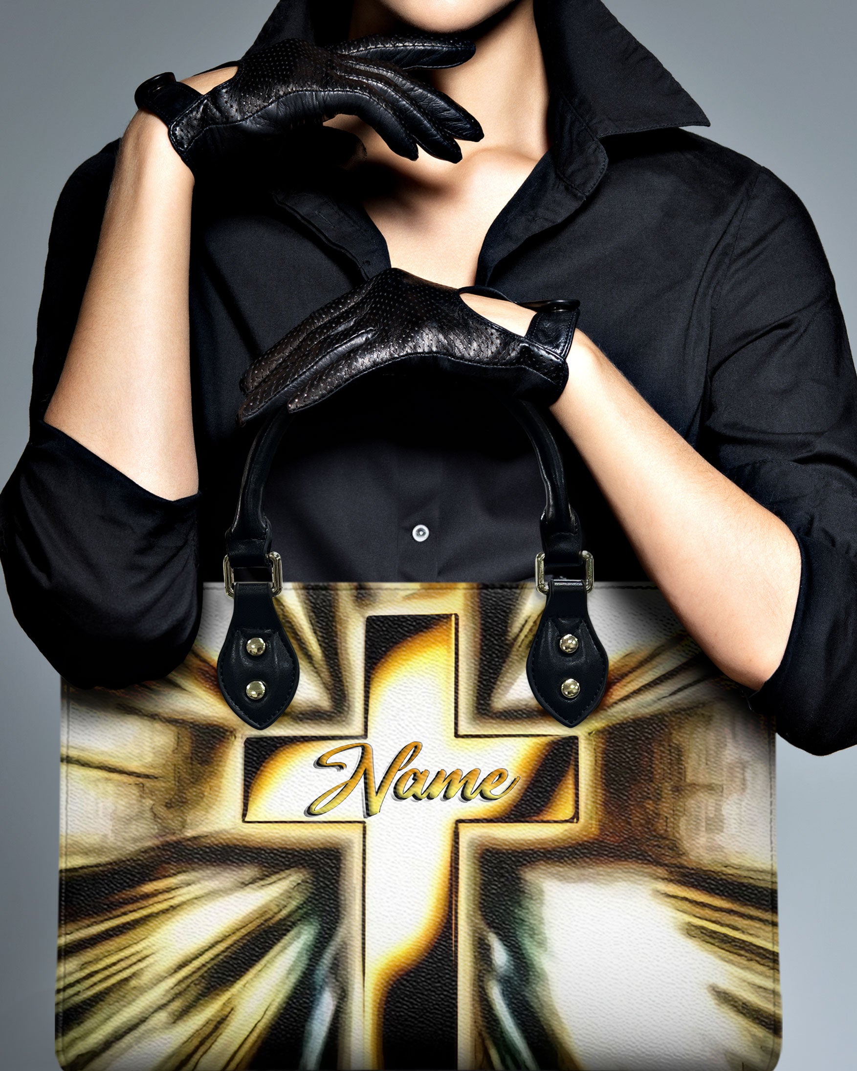 Glowing Cross Leather Handbag - Yhlt1312244