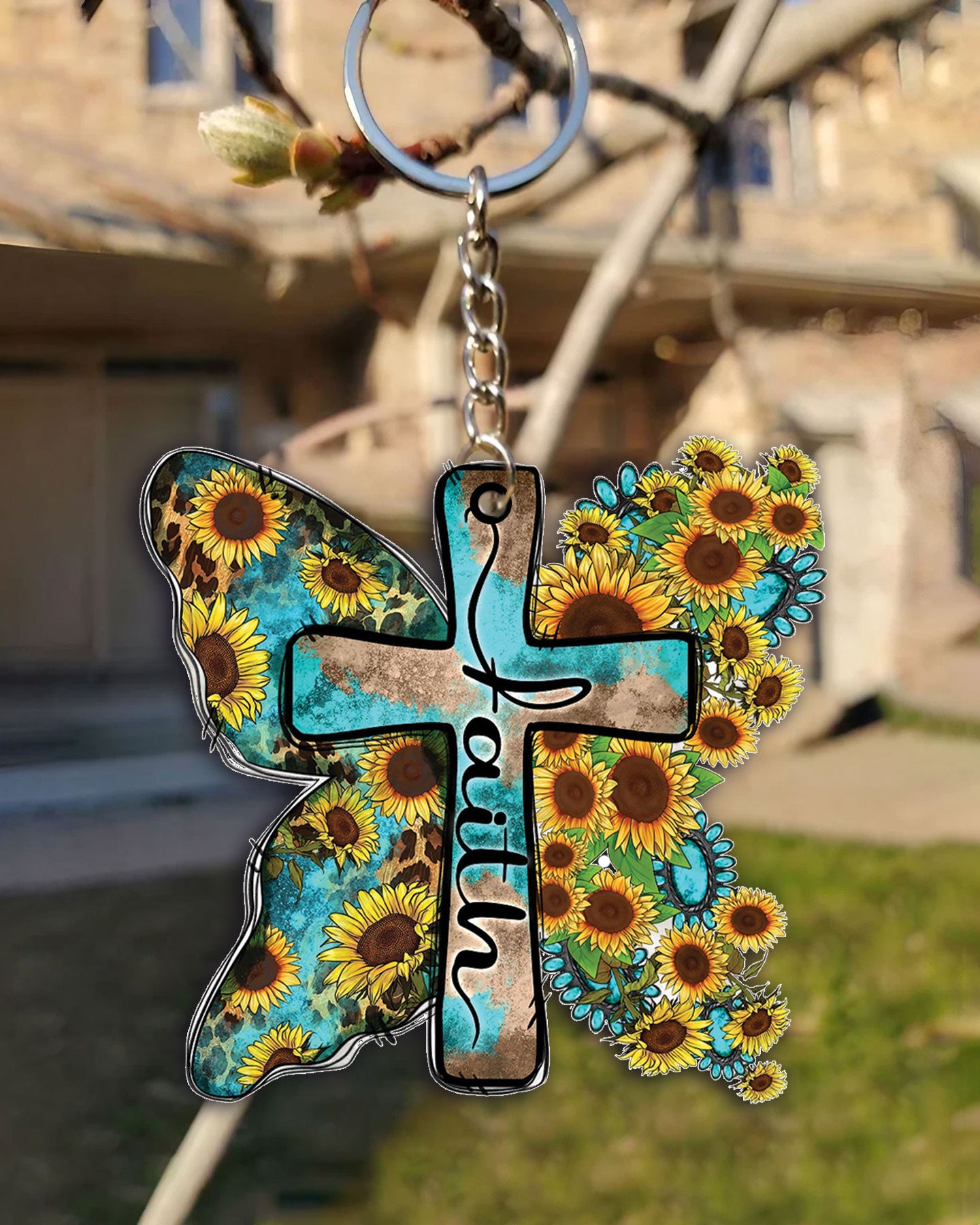 Faith Butterfly Sunflowers Ornament & Keychain - Yhlt0809255