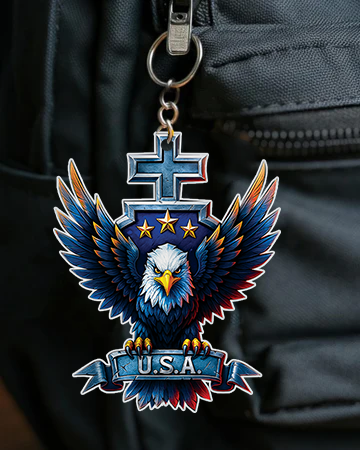 Usa Eagle Cross Ornament & Keychain - Yhhn1308254