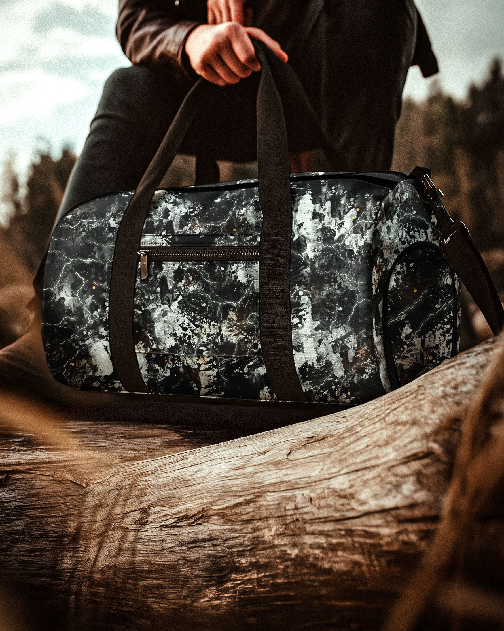 White Black Cross Travelling Bag - Yhlt2908255