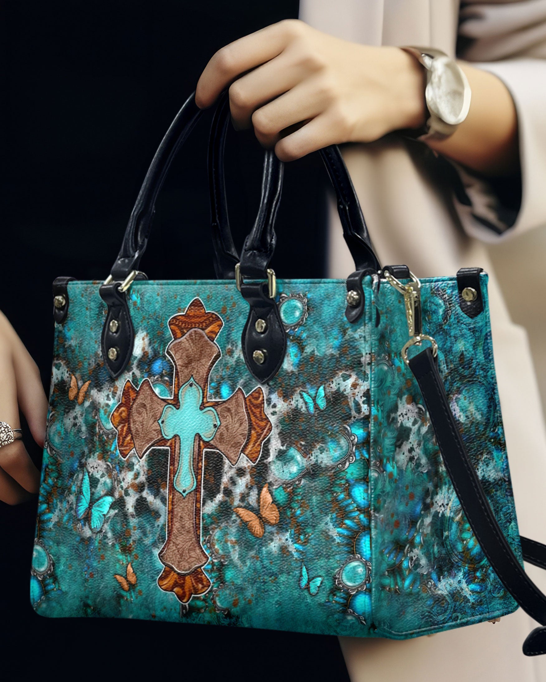 Cross Faith Leather Handbag - Yhln1007244