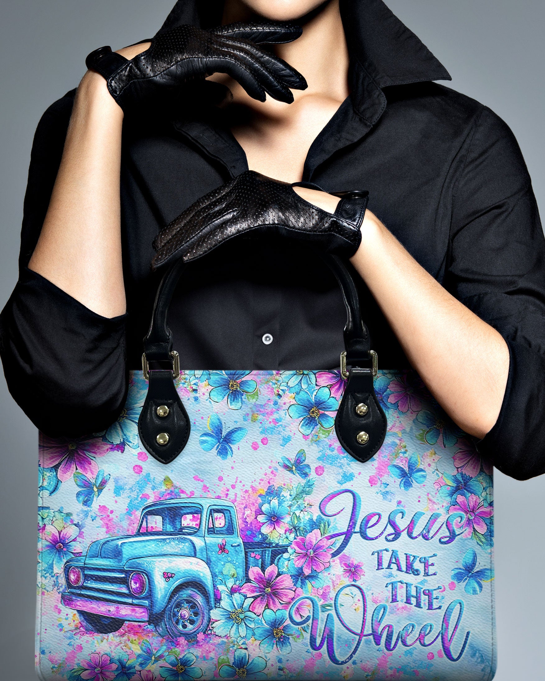 Faith - Jesus Take The Wheel Leather Handbag - Tylt1111244