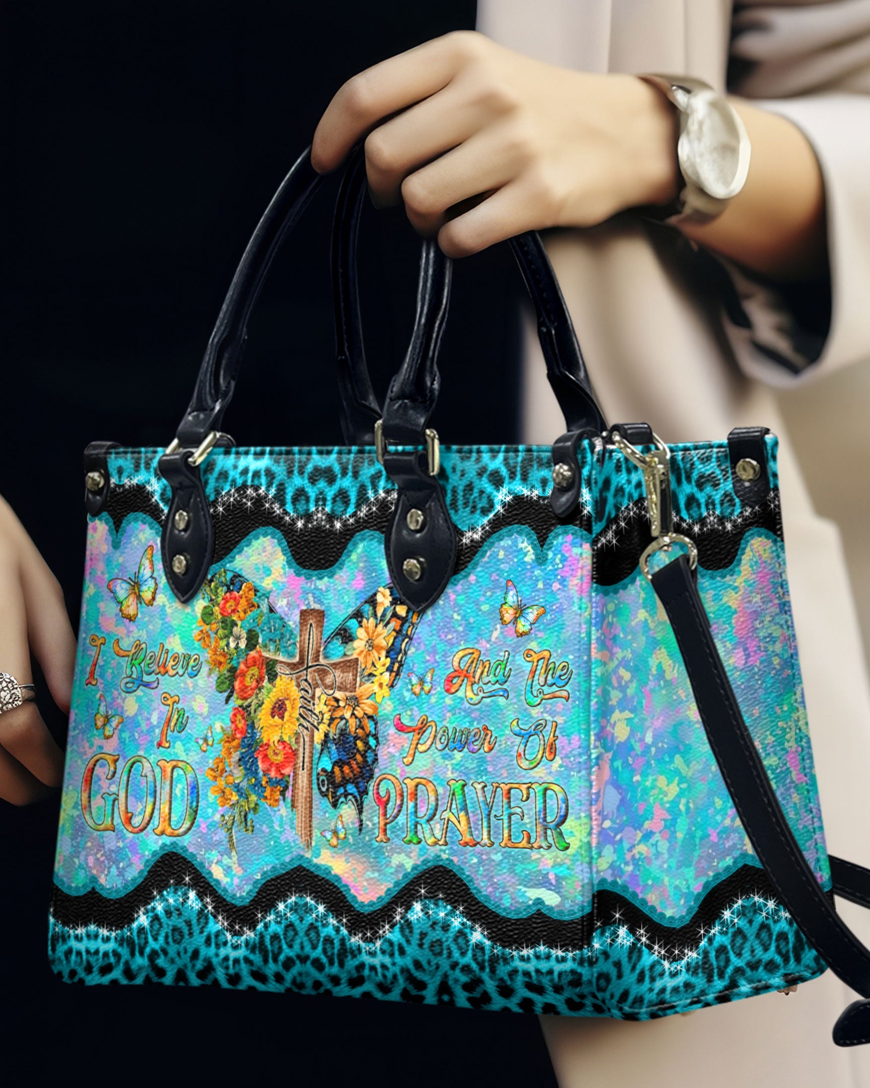I Believe In God Leather Handbag - Yhln2507244