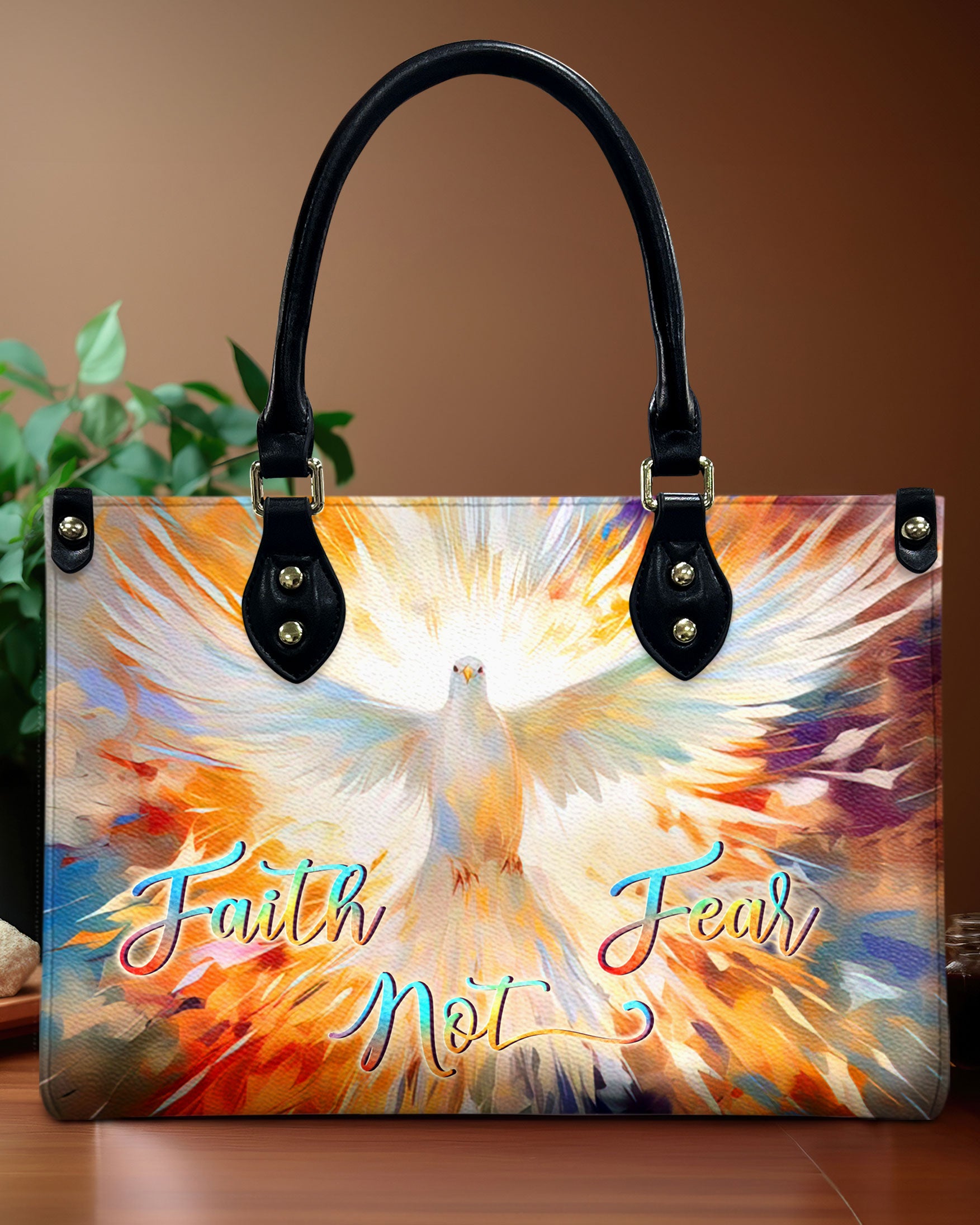 Faith Not Fear Leather Handbag - Yhln2806242