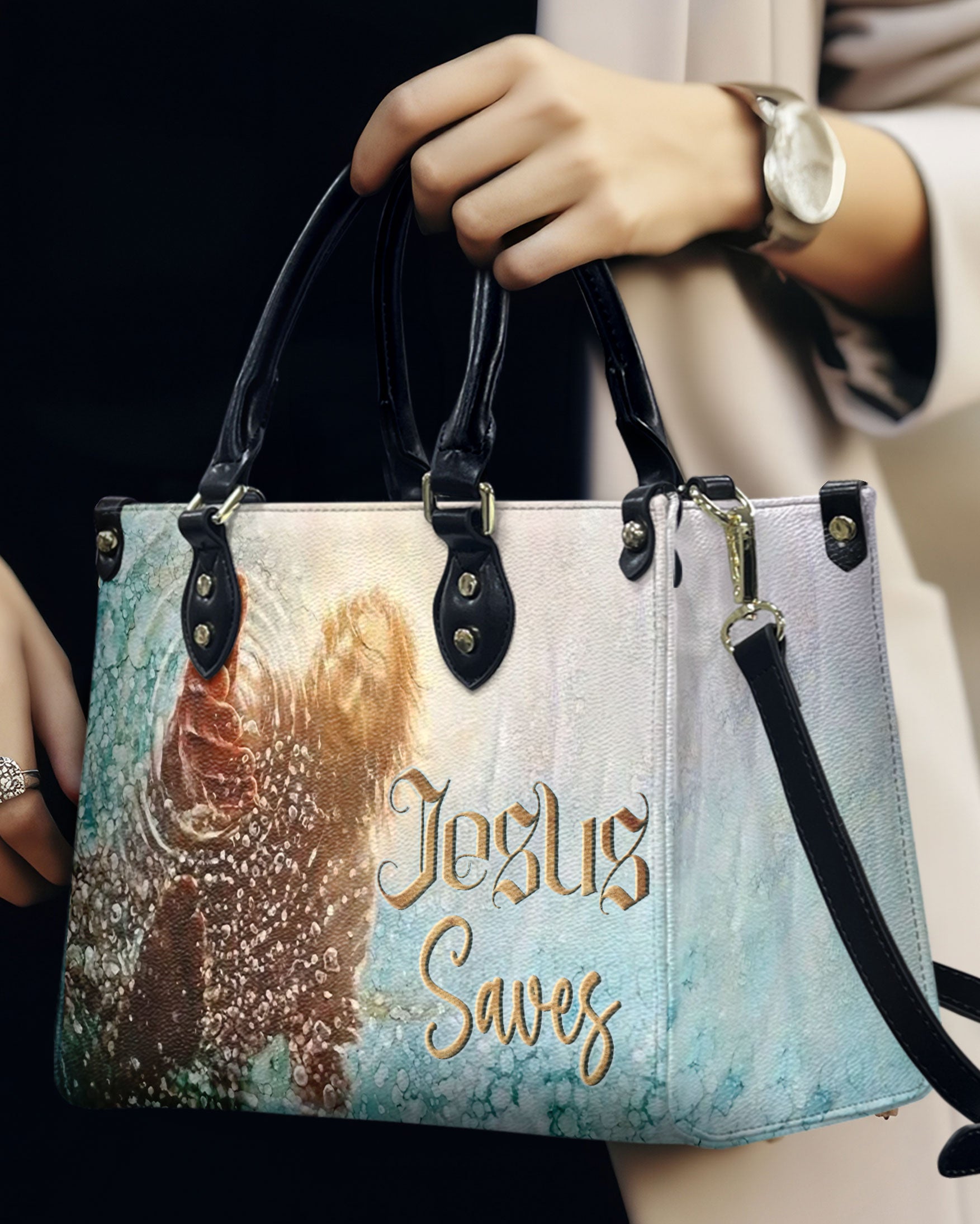 Jesus Saves Leather Handbag - Yhln2309244