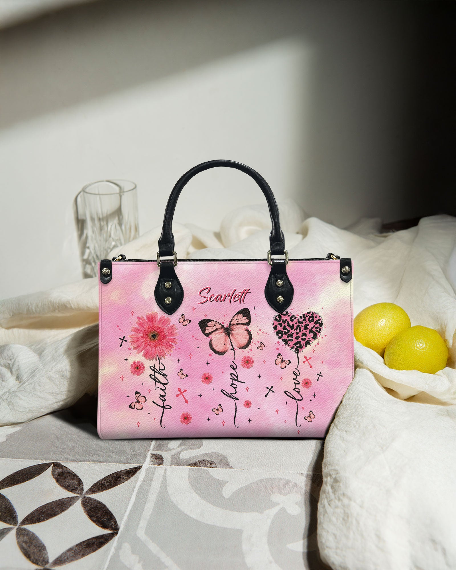 Personalized Faith Hope Love Tie Dye Leather Handbag  - Tltr0703254