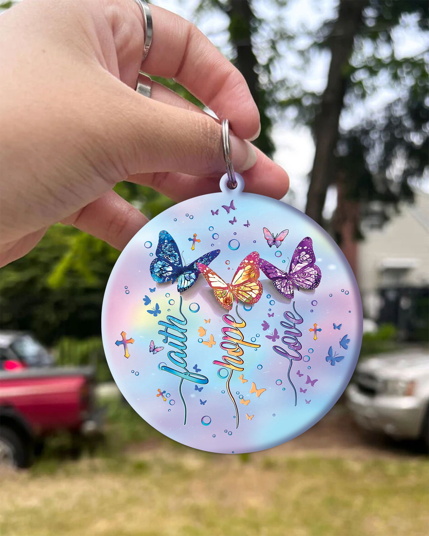 Faith Hope Love Butterfly Ornament & Keychain - Yhlt2908254