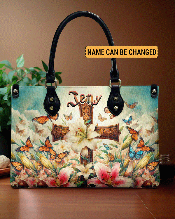 Cross Lilies Leather Handbag - Yhhn1110244