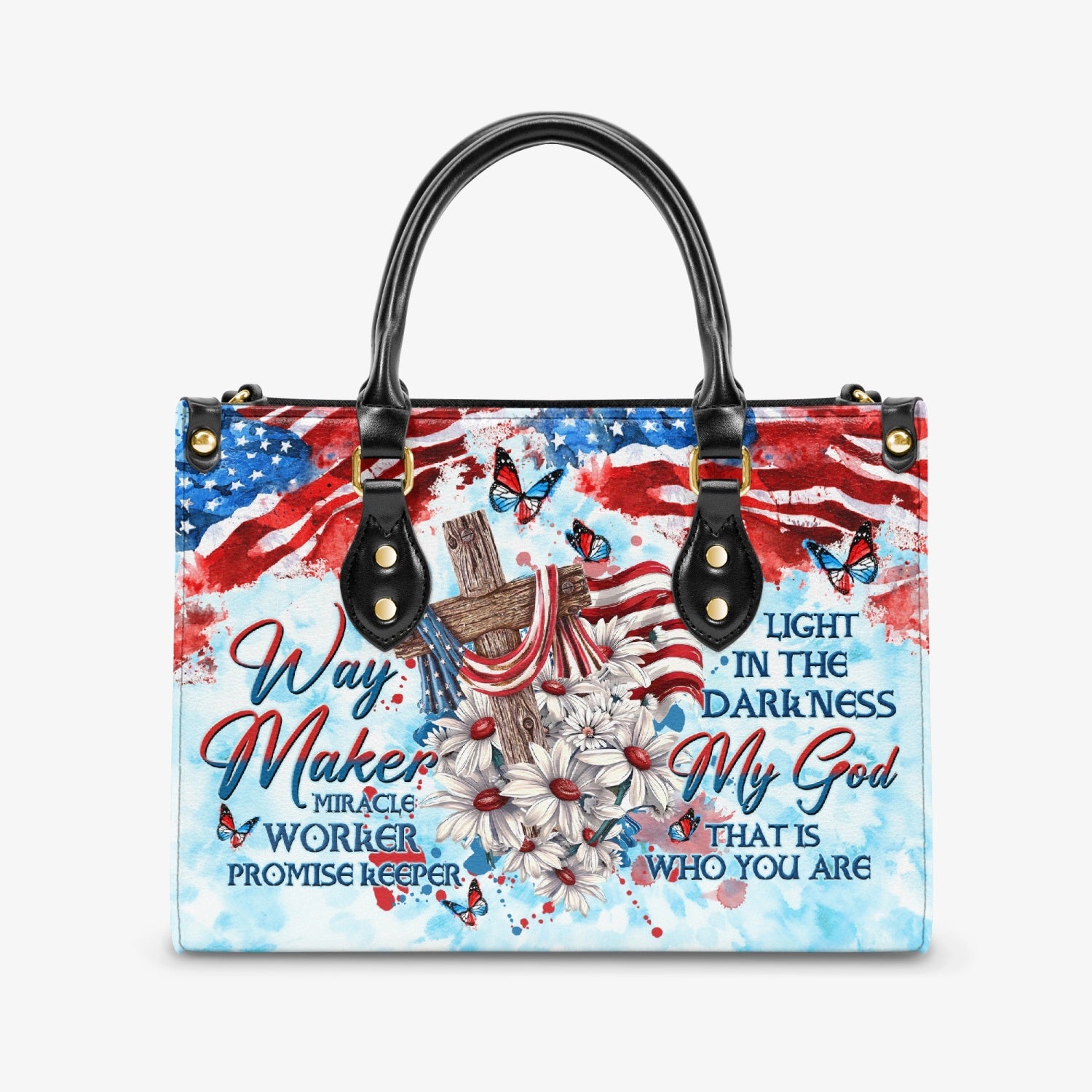 Way Maker Miracle Worker Flag Daisy Leather Handbag - Tltw0504243