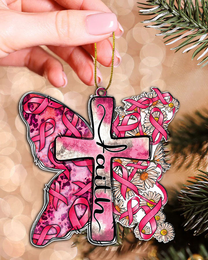 Faith Butterfly Breast Cancer Awareness Ornament & Keychain - Yhhn1609255