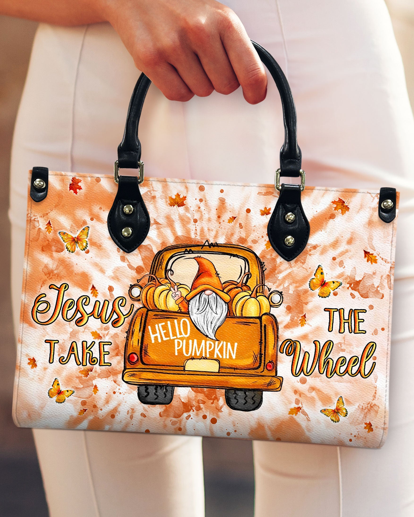 Jesus Take The Wheel Leather Handbag - Yhln1809244