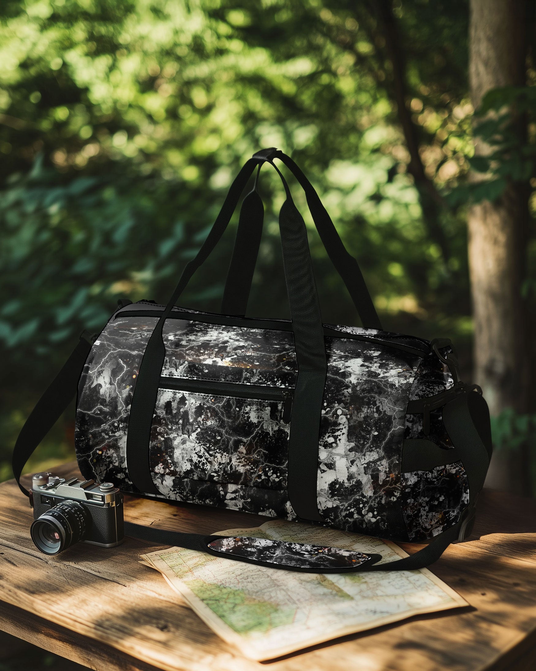 White Black Cross Travelling Bag - Yhlt2908255