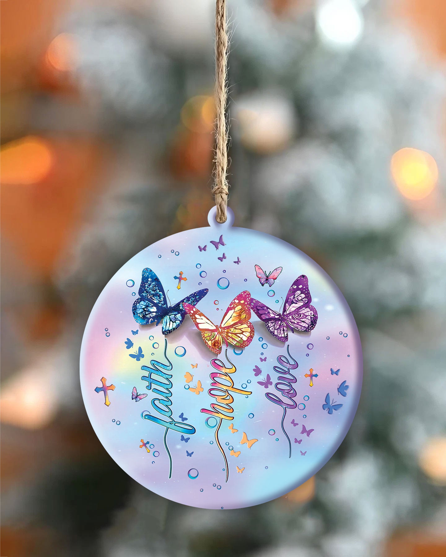 Faith Hope Love Butterfly Ornament & Keychain - Yhlt2908254