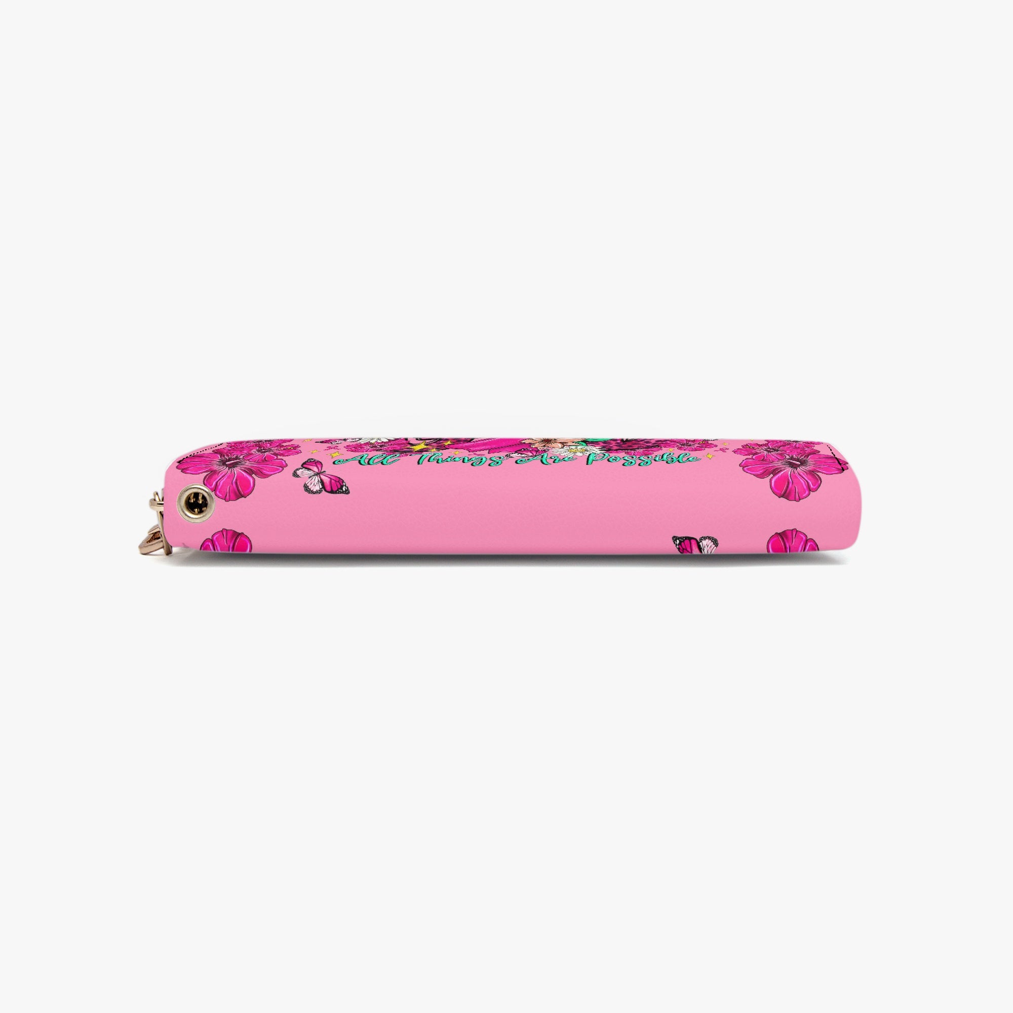 With God All Things Are Possible Breast Cancer Zipper Leather Wallet  -  Tltr1308252