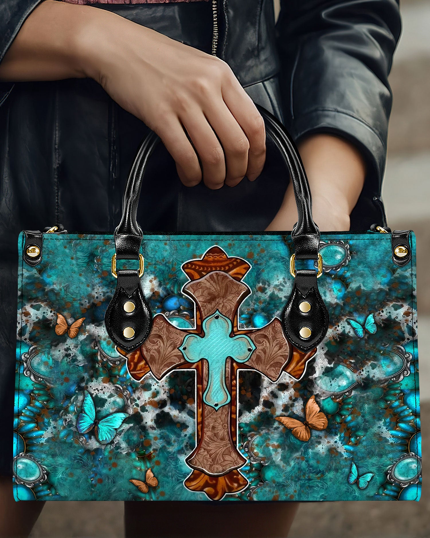 Cross Faith Leather Handbag - Yhln1007244