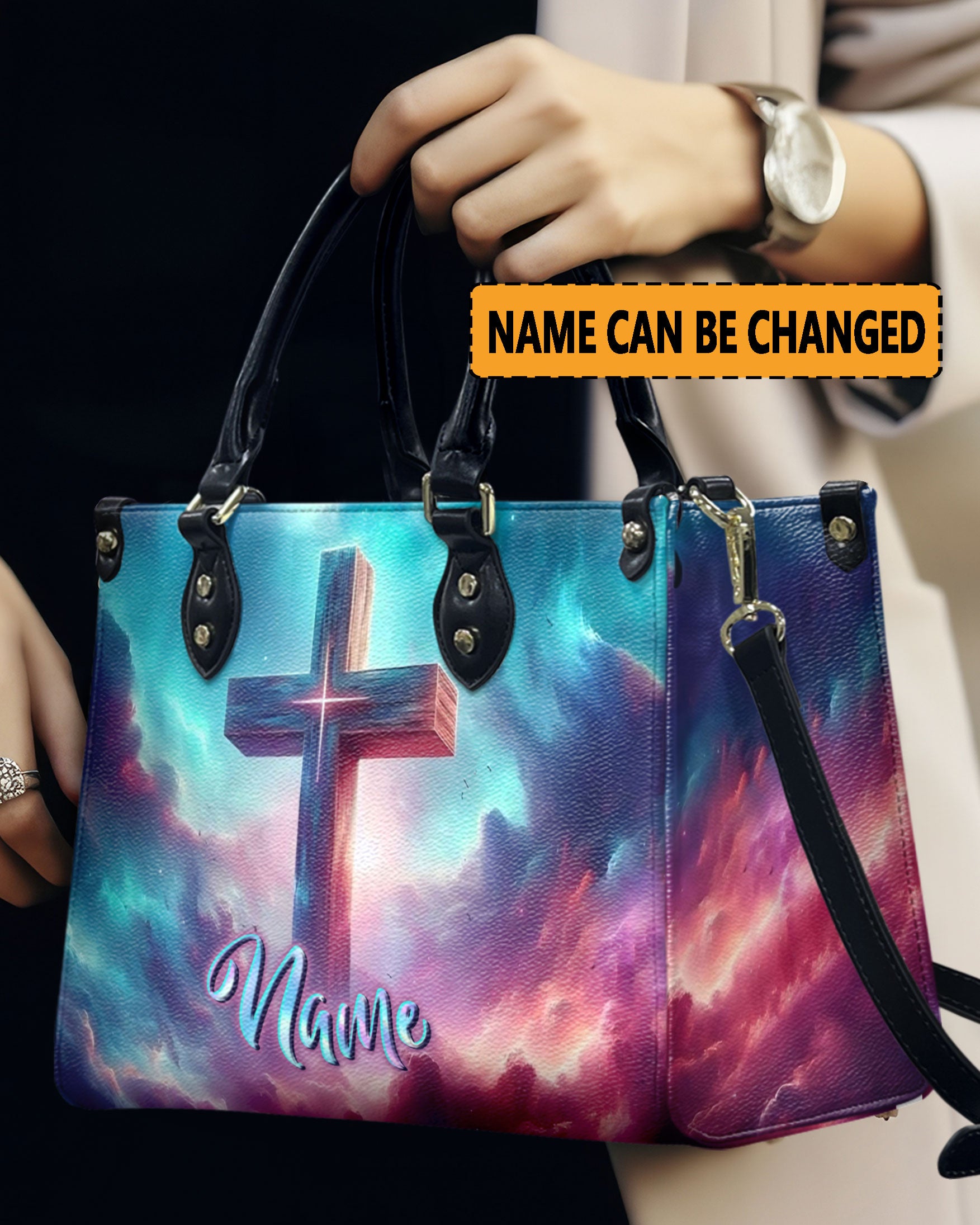 Cross In Sky Leather Handbag - Yhln1909244