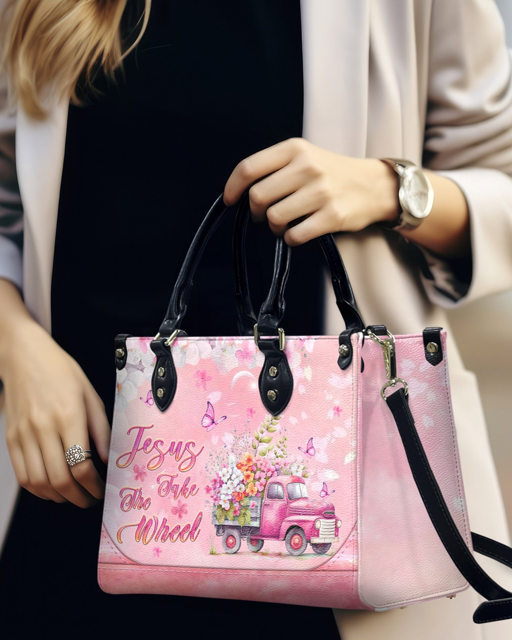 Jesus Take The Wheel Leather Handbag - Yhlt2503241