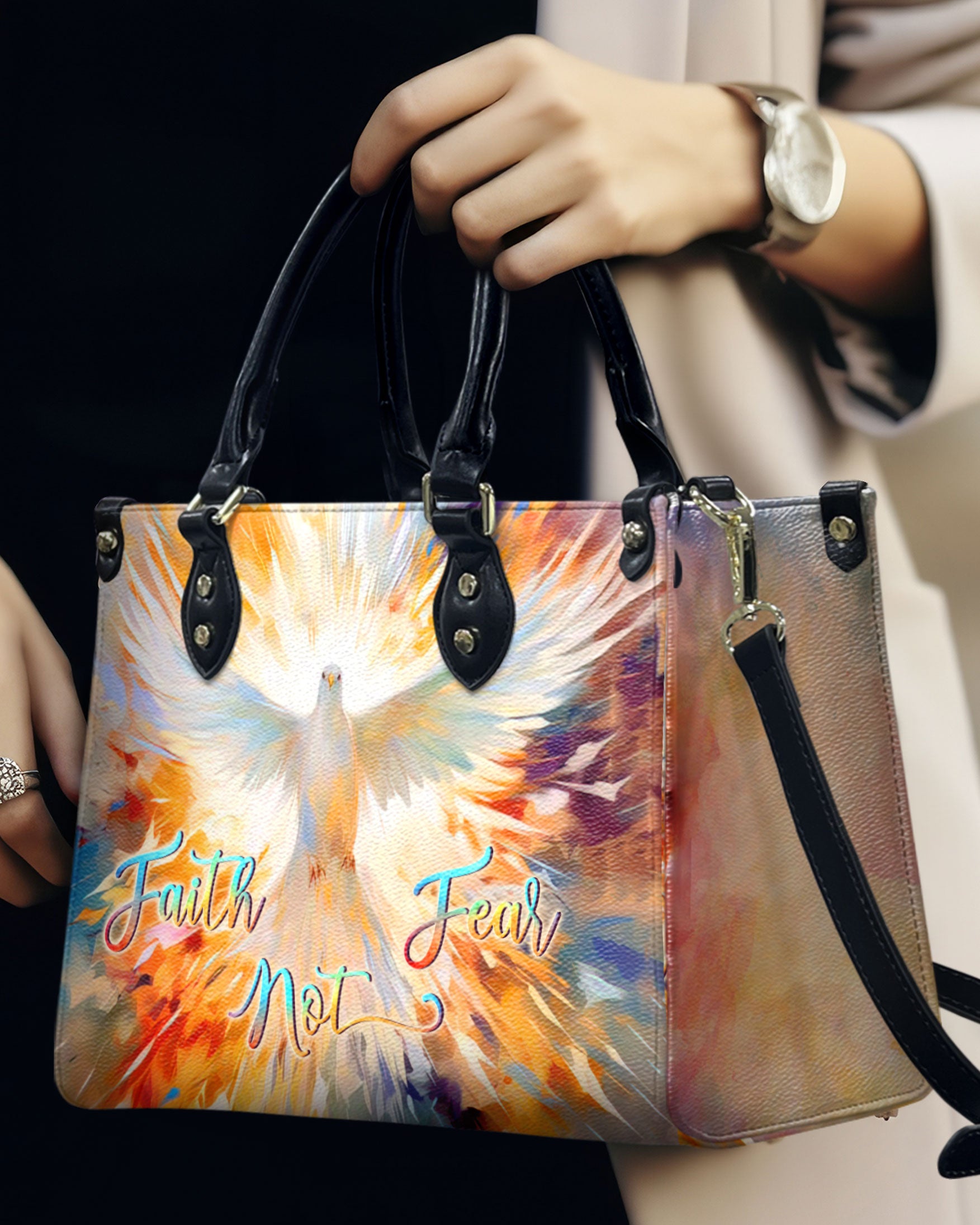 Faith Not Fear Leather Handbag - Yhln2806242
