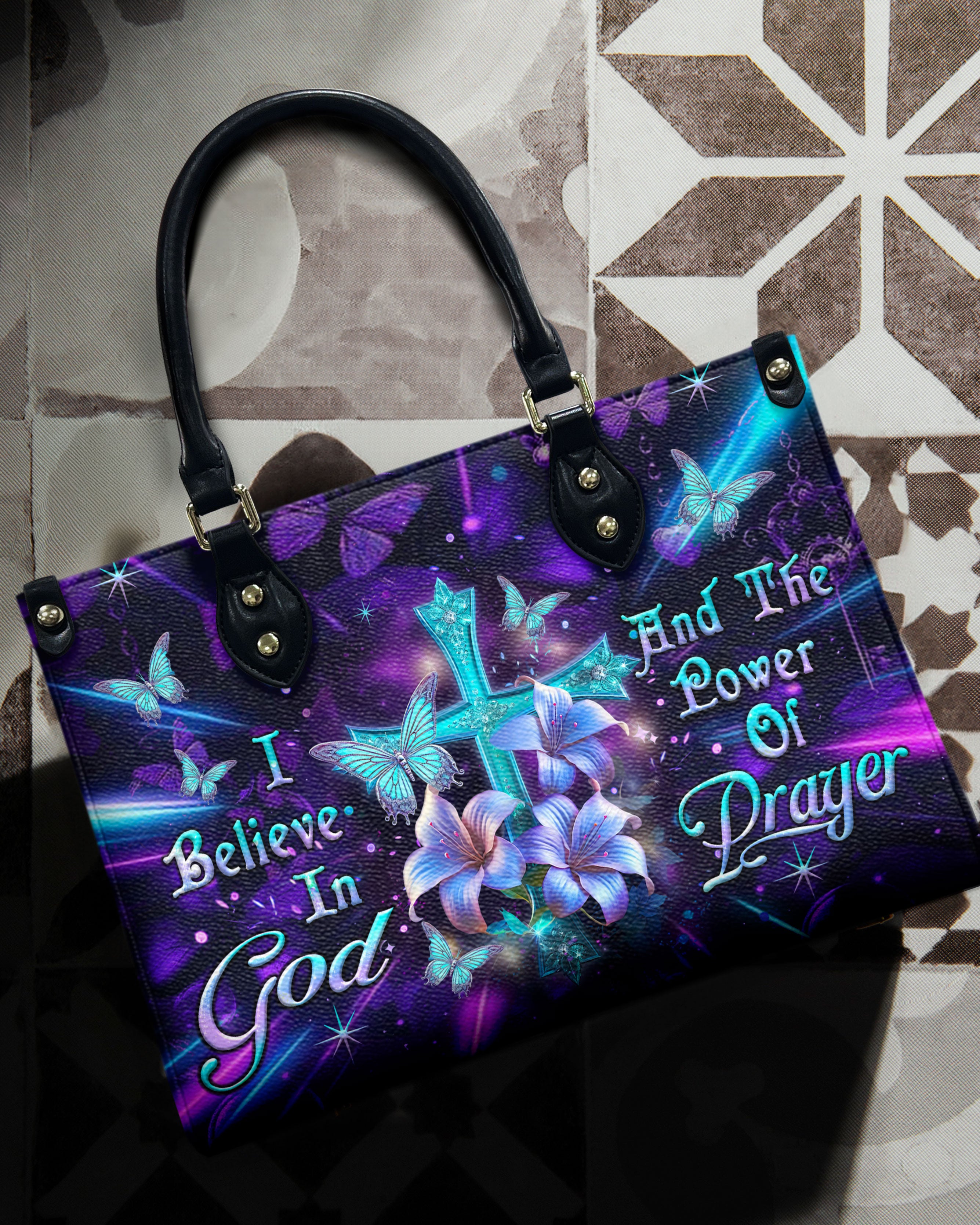 I Believe In God Leather Handbag - Yhlt2803241