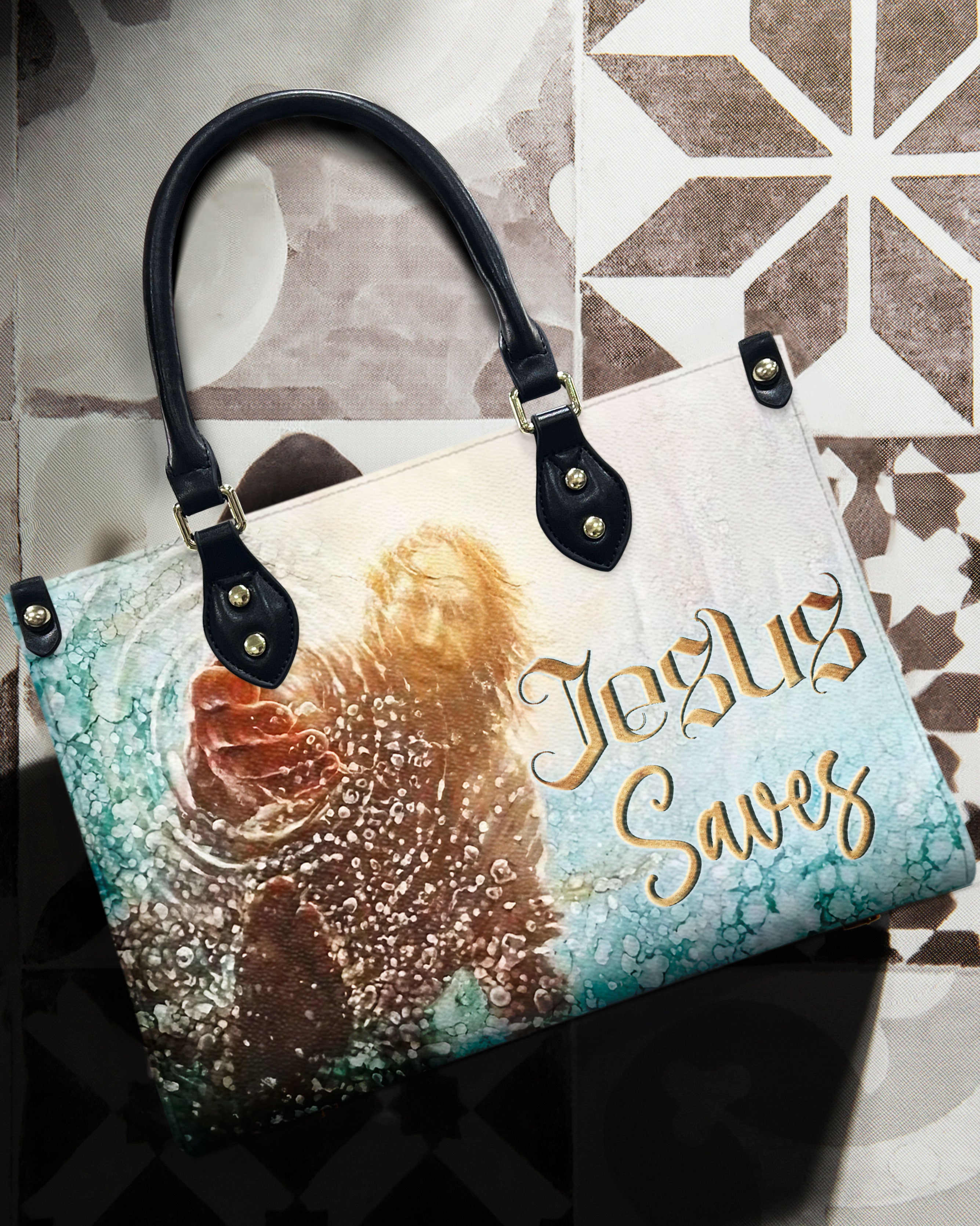 Jesus Saves Leather Handbag - Yhln2309244