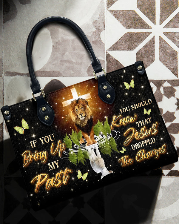 Jesus Dropped The Charges Lion Leather Handbag - Yhln0611244