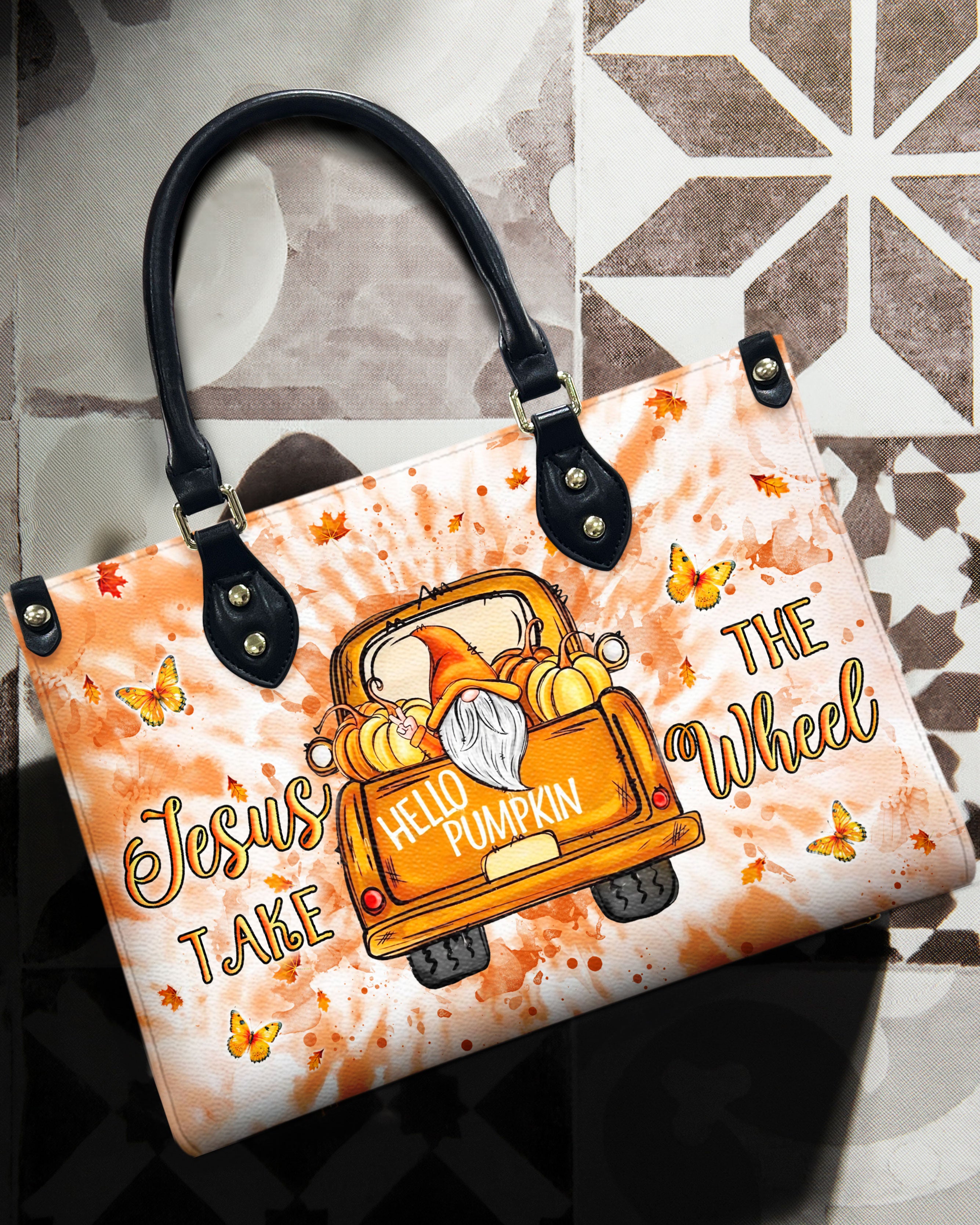 Jesus Take The Wheel Leather Handbag - Yhln1809244