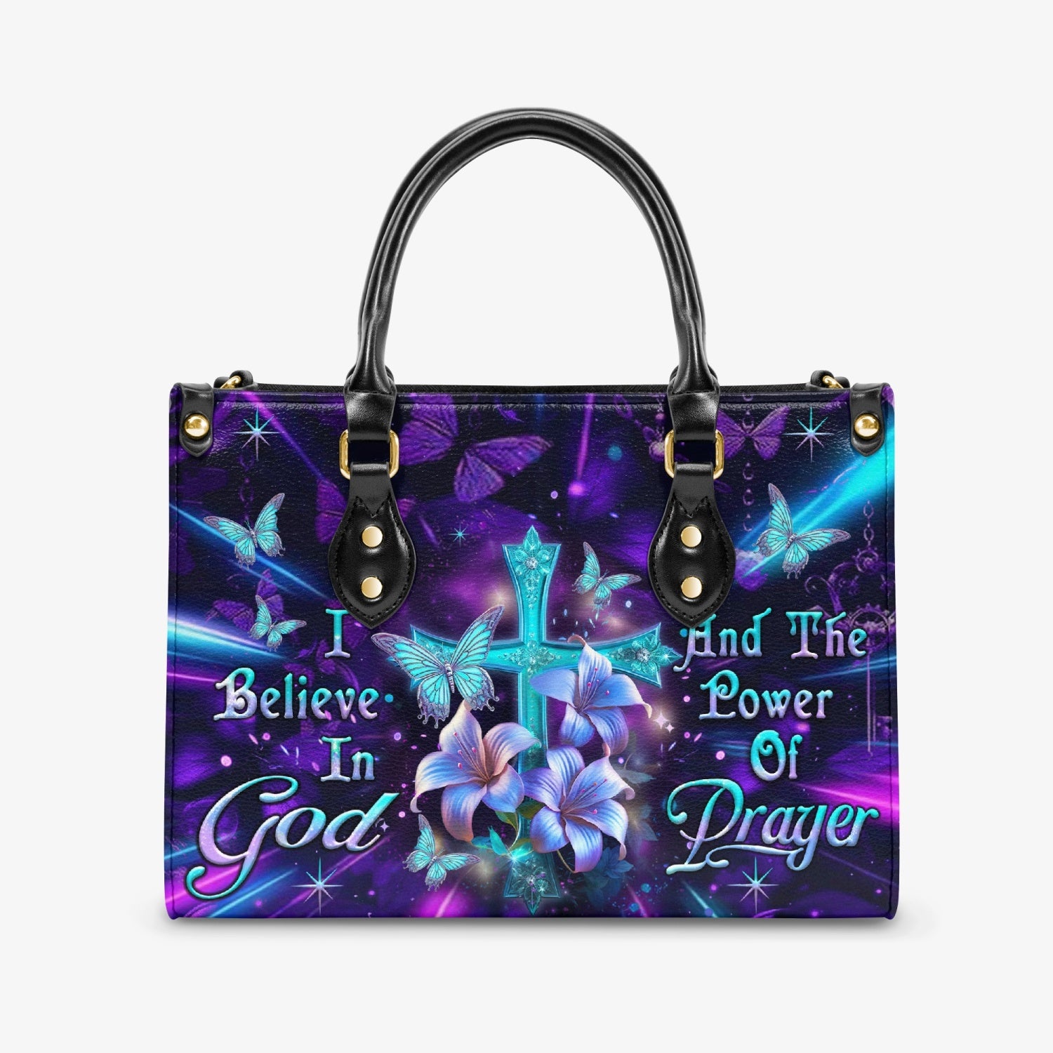 I Believe In God Leather Handbag - Yhlt2803241