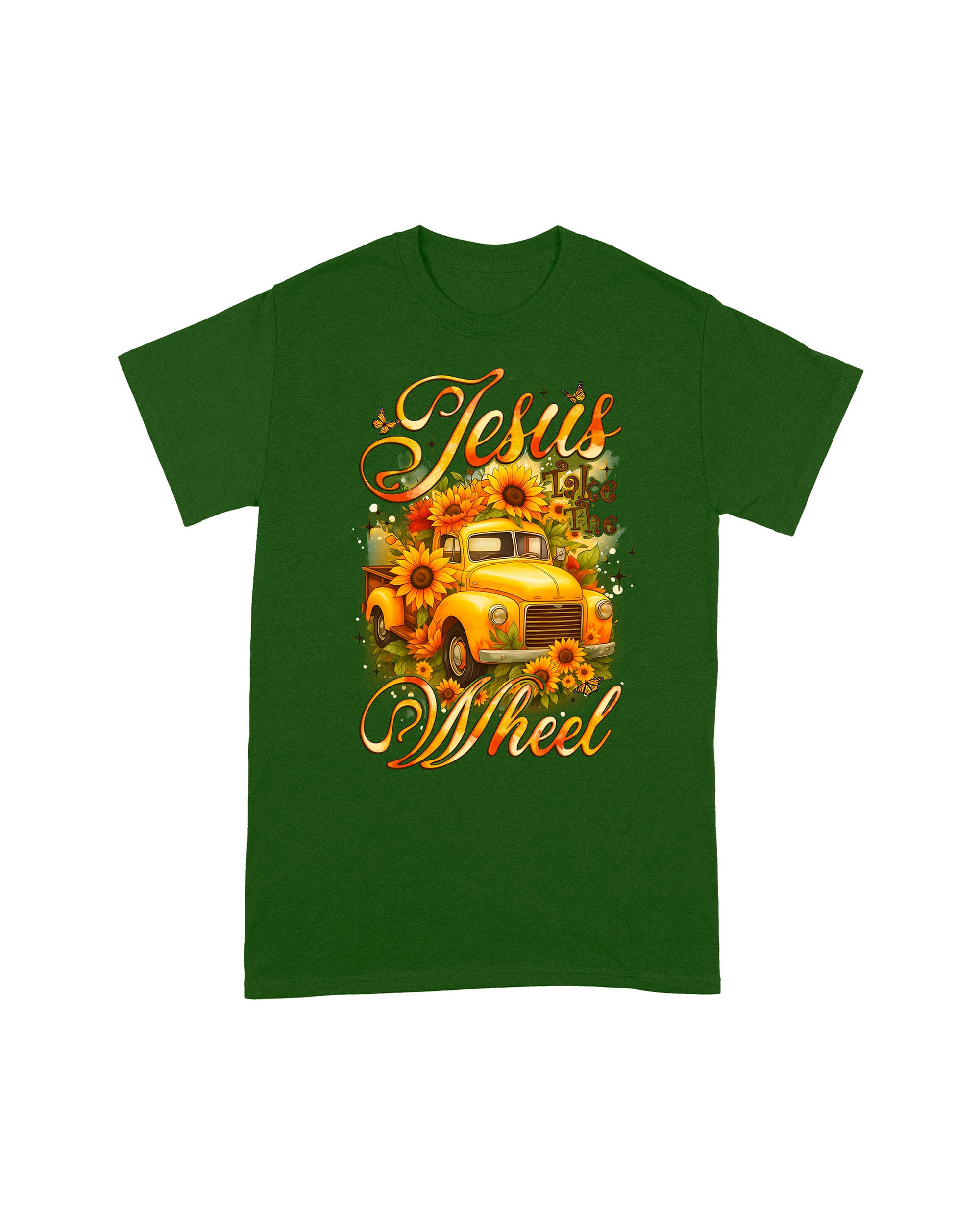 Jesus Take The Wheel Sunflowers Cotton Shirt - Tyqy2208253
