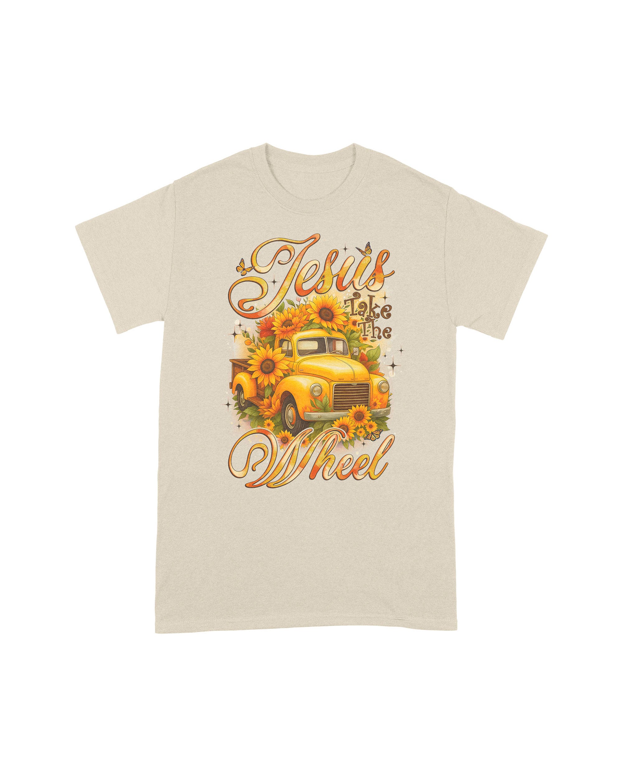 Jesus Take The Wheel Sunflowers Cotton Shirt - Tyqy2208253