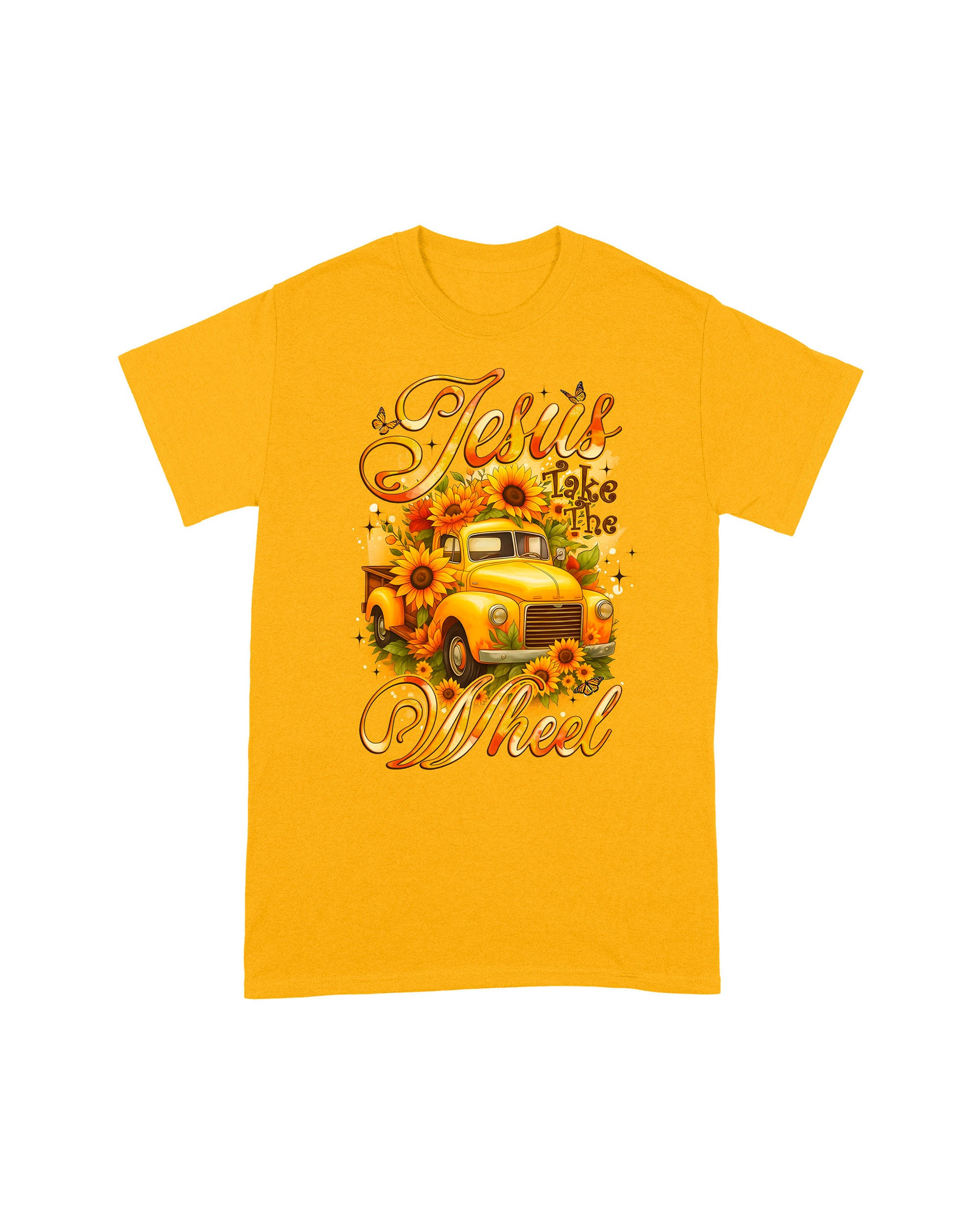 Jesus Take The Wheel Sunflowers Cotton Shirt - Tyqy2208253