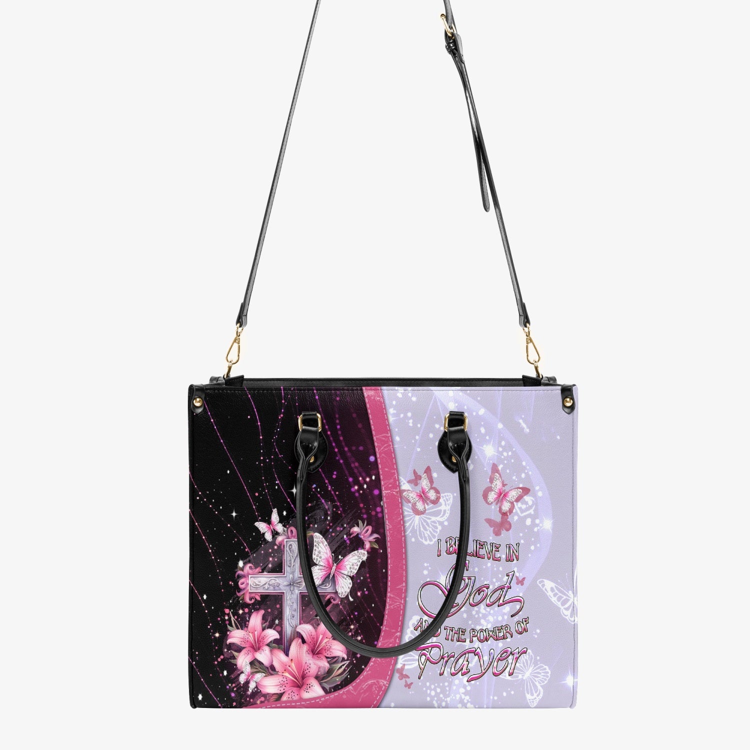 I Believe In God Leather Handbag - Yhdu2503244