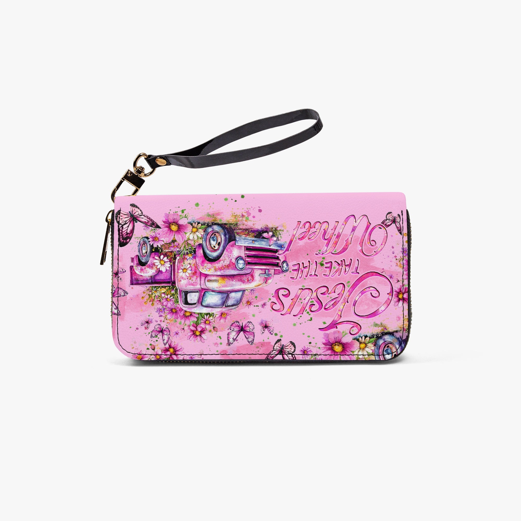 Jesus Take The Wheel Zipper Leather Wallet - Tyqy1604257