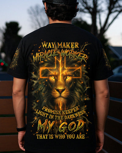 Way Maker Miracle Worker Cross Lion Men's All Over Print Shirt - Yhln0809252